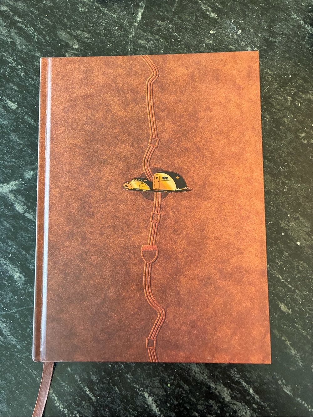 Day-Timer Brown Leatherette Journal — Gold Foil Logo